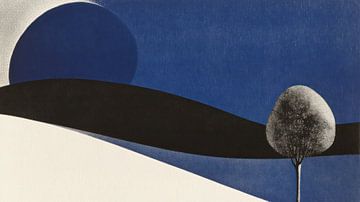 Abstract landschap met boom van Franka Poulain