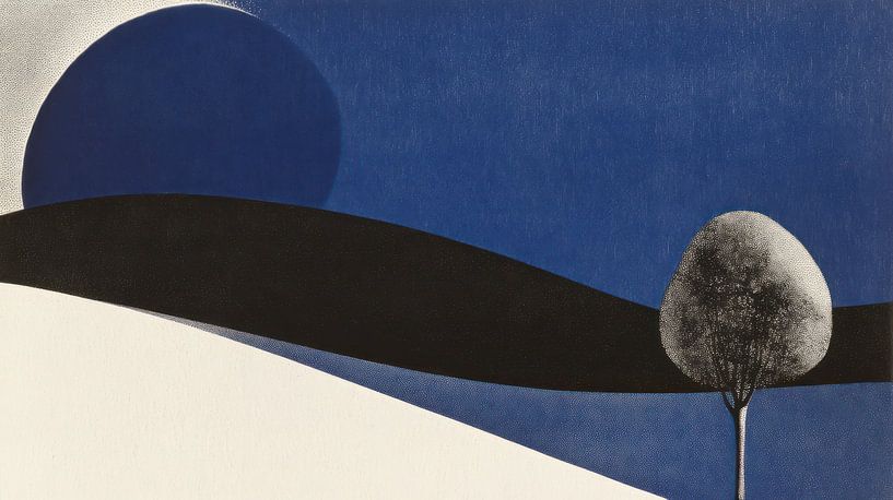 Paysage abstrait avec arbre par Franka Poulain