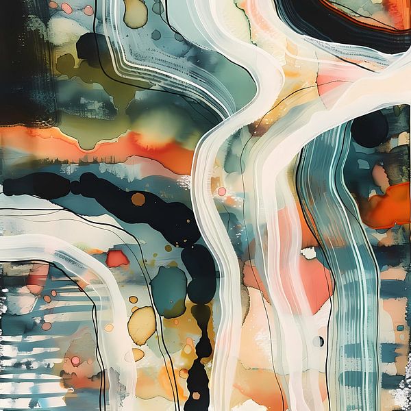 Aquarell oder Tinte abstrakten Hintergrund von Ariadna de Raadt-Goldberg