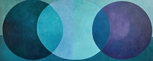 Blue Circular | Overlapping Circles in Shades of Blue by Modern Collection