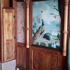 Klantfoto: Paleis van Amsterdam met exotische vogels, Melchior d'Hondecoeter, als behang