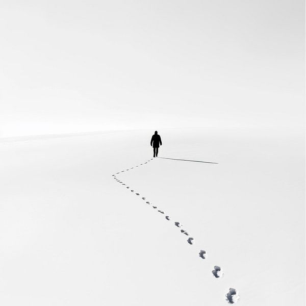 Des pas solitaires dans la neige par Poster Art Shop