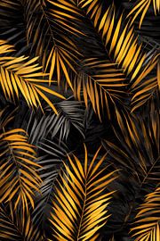 Goldene Palmenblätter von Poster Art Shop