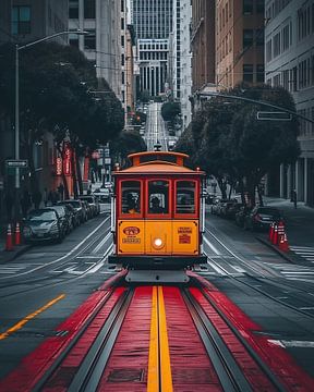 In de straten van San Francisco van fernlichtsicht