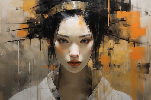 Geisha mit verzaubertem Blick