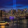 Ligne d'horizon de la ville de New York et pont de Brooklyn au crépuscule - Hommage au 11 septembre  sur Tux Photography