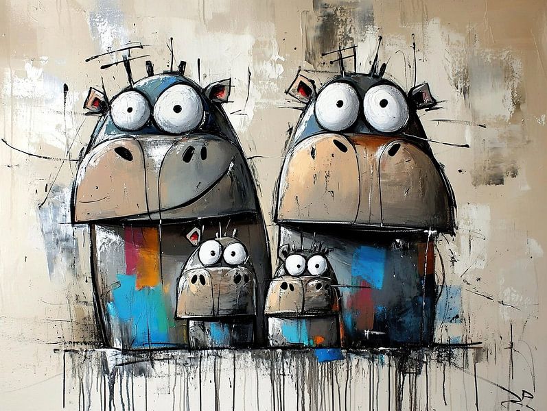 Hippopotames par Peintures accrocheuses
