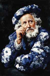 Mann in Delfter Blau