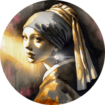 Modern meisje met de pareI Johannes Vermeer 