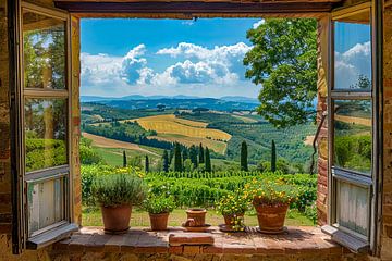 look out the window overlooking a beautiful landscape by Egon Zitter
