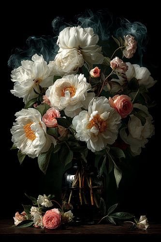 White Peonies in the Darkness no.2