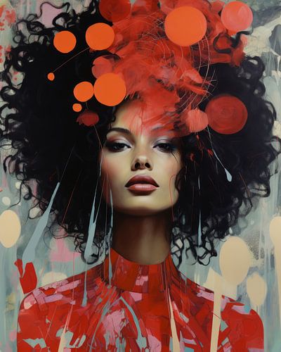 Portrait coloré dans un style collage