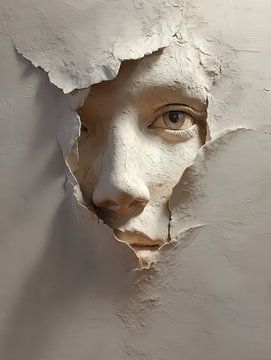 surrealistische wanddecoratie gezicht of torso