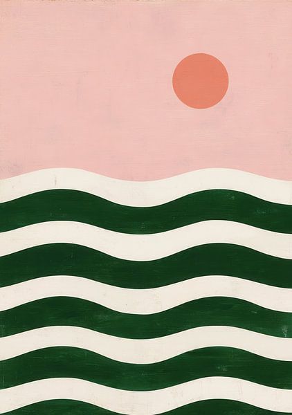 Minimalistisch lintdesign roze groen van Niklas Maximilian