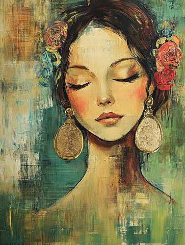 Femme aux boucles d'oreilles