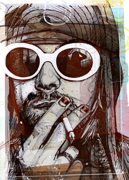 Kurt Cobain (Nirvana) pop art van Jos Hoppenbrouwers