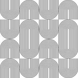Retro 1920s vintage geometric shapes pattern in Bauhaus style no. 8 by Dina Dankers