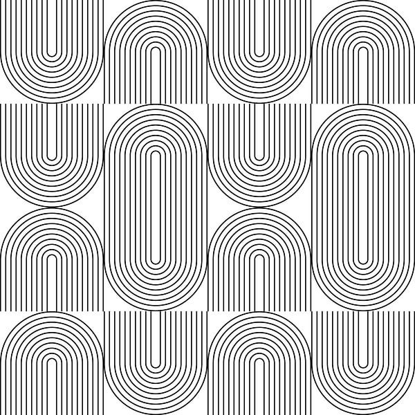 Retro 1920s vintage geometric shapes pattern in Bauhaus style no. 8 by Dina Dankers