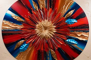 Abstracte bloem met felle kleuren van Art & Soul Creations