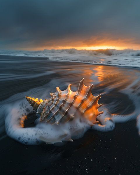 Magischer Moment mit Strandmuschel von fernlichtsicht