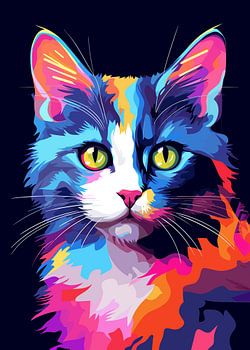 Katze Tier Pop Art Farbe Stil