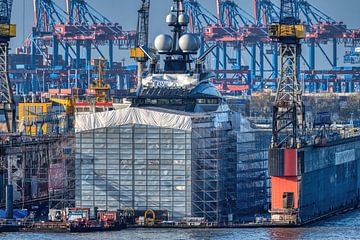 Hamburg - Uitzicht op de haven van Hamburg van Das-Hamburg-Foto