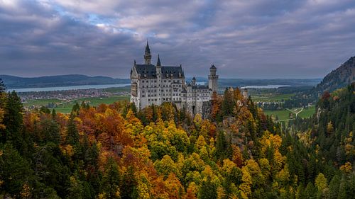 Neuschwanstein Over the Sea of Autumn by Teun Ruijters