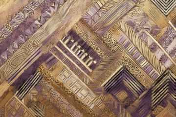 Geometrische Patronen in Paars en Goud van Whale & Sons