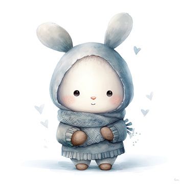 Bunny with hearts by Lauri Creates
