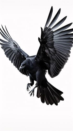 Minimalist bird portrait in black and white