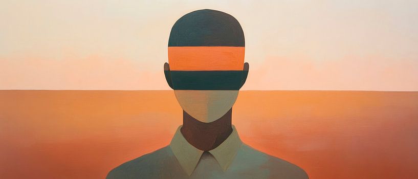 Shape without a face - colour play of silence by Poster Art Shop