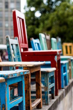 Coloured chairs by Franziska Pfeiffer