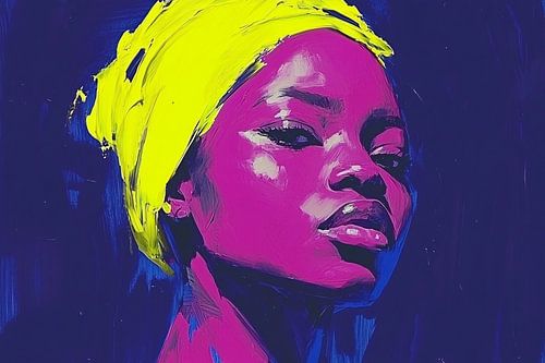 Portrait expressif et coloré