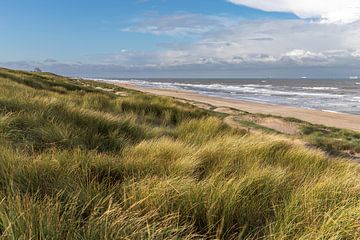 Vue sur la mer du Nord depuis les dunes sur Yanuschka Fotografie | Noordwijk