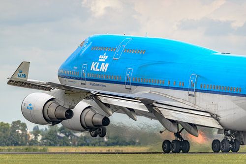 Décollage du Boeing 747-400 Jumbo Jet de KLM.