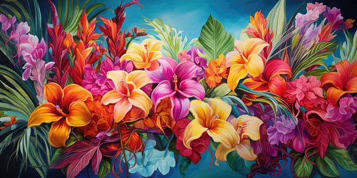 Tropische bloemen achtergrond