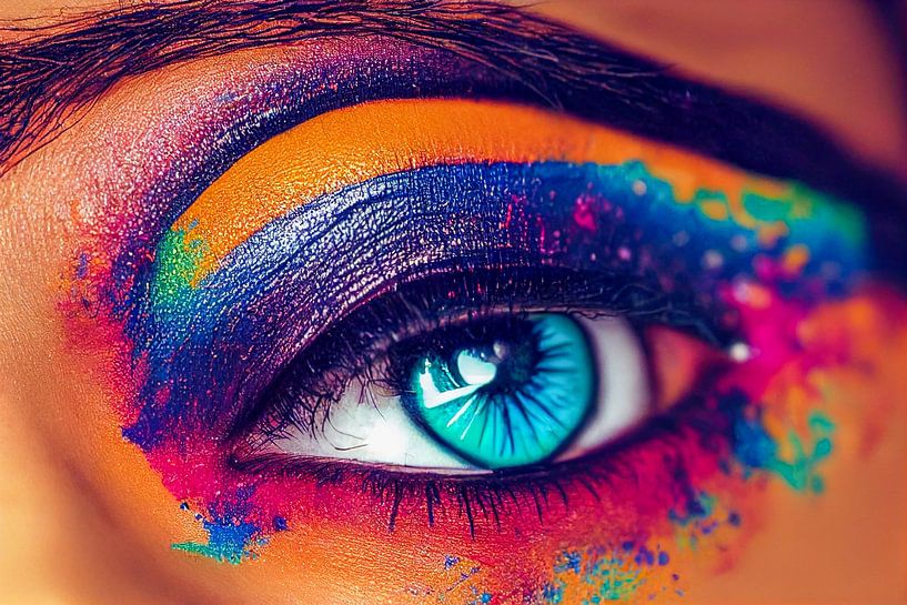 kleurrijke vrouw oog make-up, kunst illustratie van Animaflora PicsStock