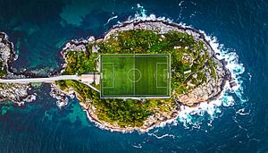 Fußballfeld auf einer Insel