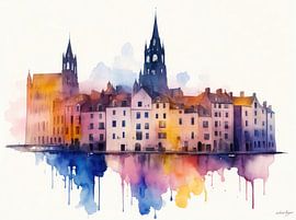 Fantasybeeld van Amsterdam van Brian Morgan