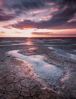 Avondzon over de Waddenzee