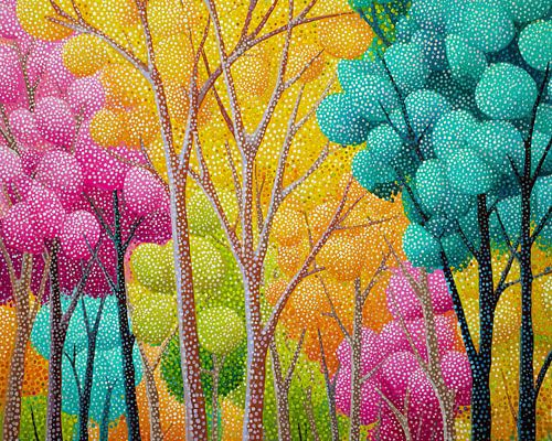 Bunte Bäume | Farbspritzer