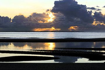 Zonsondergang aan Zee (Ameland - NL wadden)