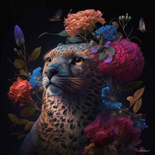 predator with flowers by Gelissen Artworks