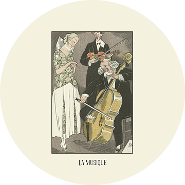 La musique - muziek, concert, Art Deco, 1920s Mode print van NOONY