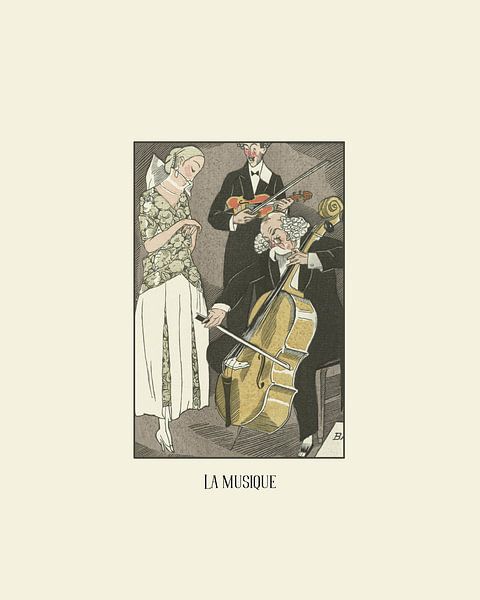 La musique - music, concert, Art Deco, 1920s fashion print by NOONY