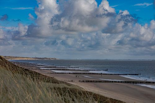 plage de sel avec ciel bleu