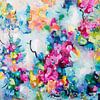 Surrendering - colorful romantic flower painting by Qeimoy