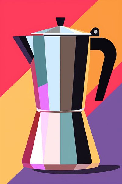 Kleurrijk espressoapparaat van drdigitaldesign