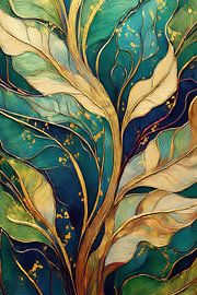 Wunderschöne Blätter im Buntglasstil von Patricia Hofmeester