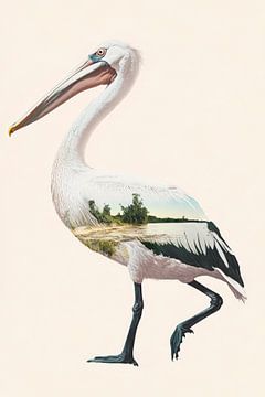 Fantasierijke pelikaan van Poster Art Shop